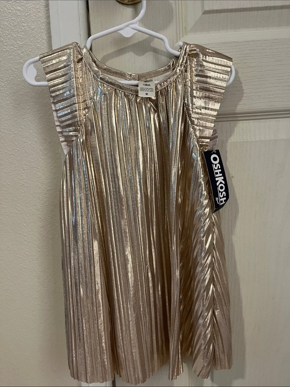 OshKosh B'gosh Shimmering Gold Pleated Party Dress
